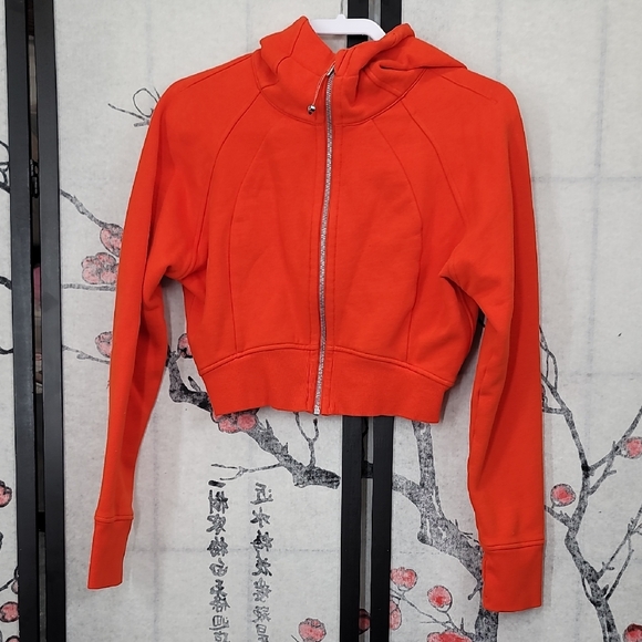 Lululemon Scuba Full-Zip Cropped Hoodie Solar Orange Size 8 - Picture 2 of 8